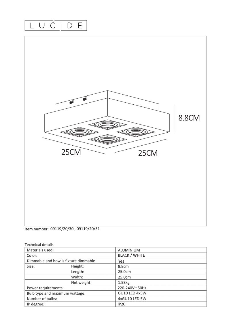 Image de la première page du manuel de l'appareil Xirax 09119/20/30