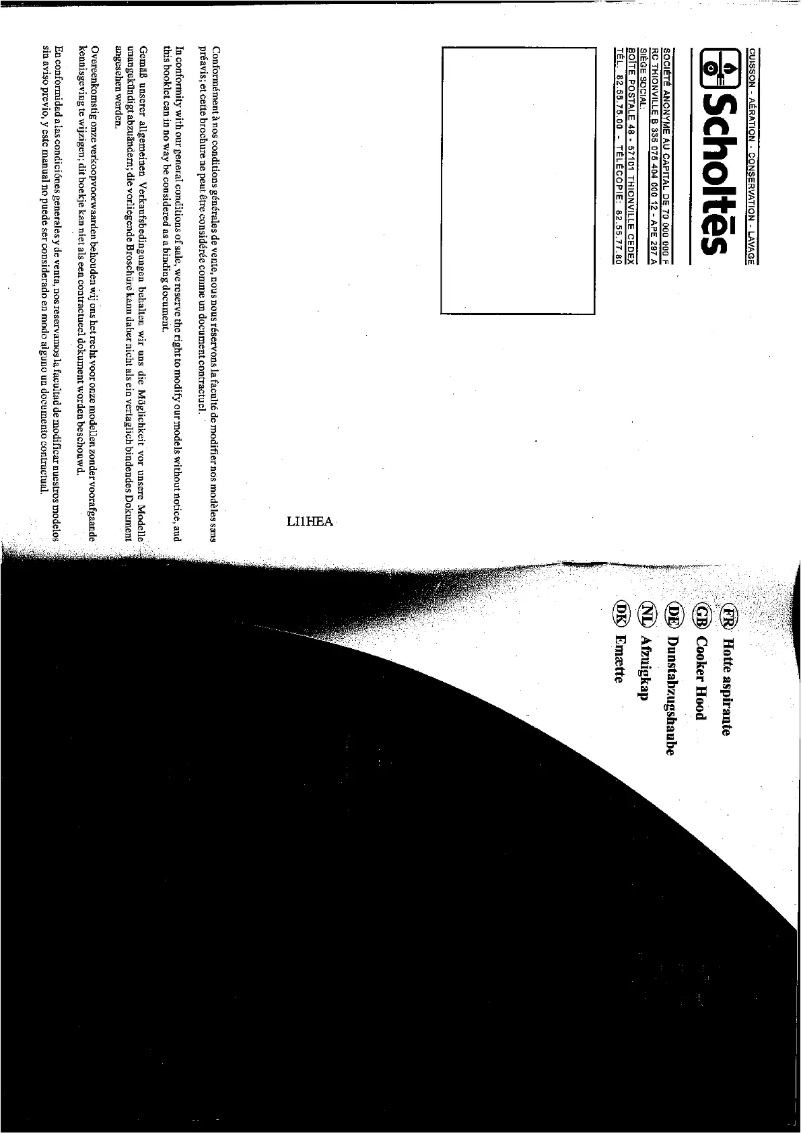 Page 1 de la notice Manuel utilisateur Scholtès HTL 56