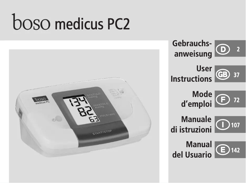 Page n°1 - Manuel utilisateur Boso Medicus PC2