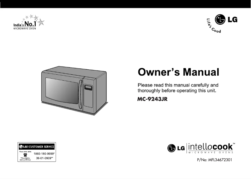 Page 1 de la notice Manuel utilisateur LG MC-9243JR
