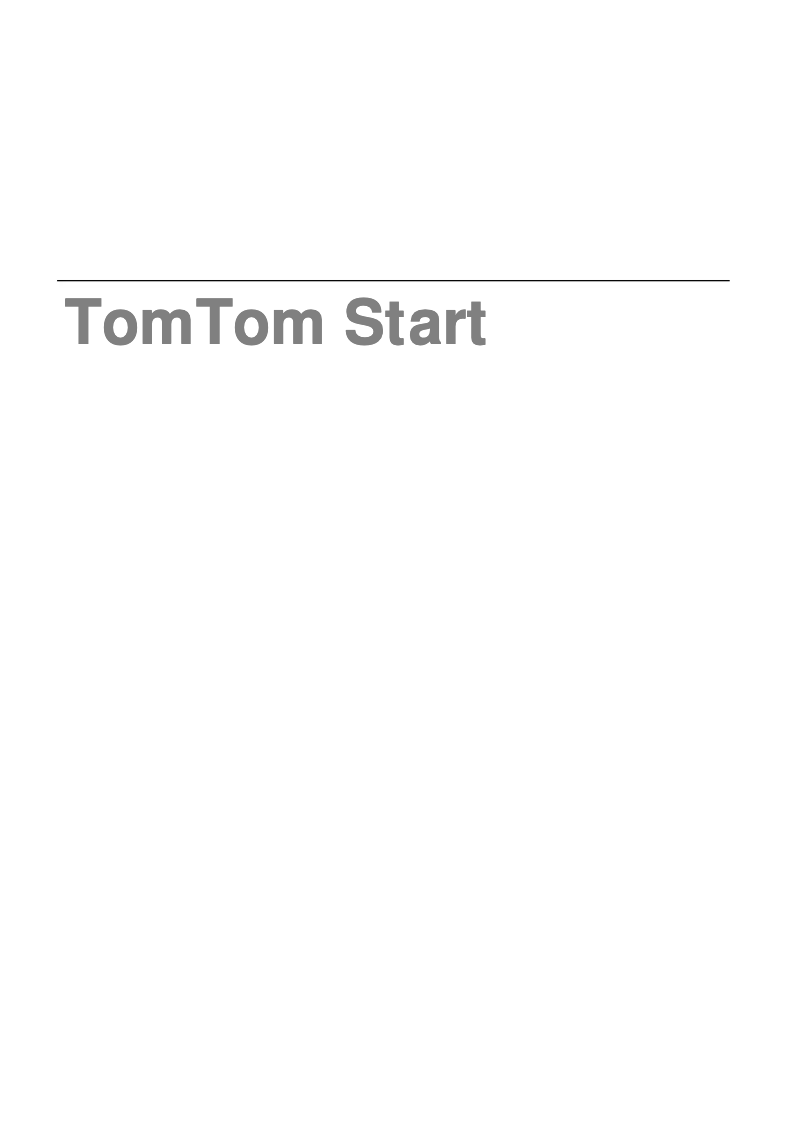 Page 1 de la notice Manuel utilisateur TomTom Start