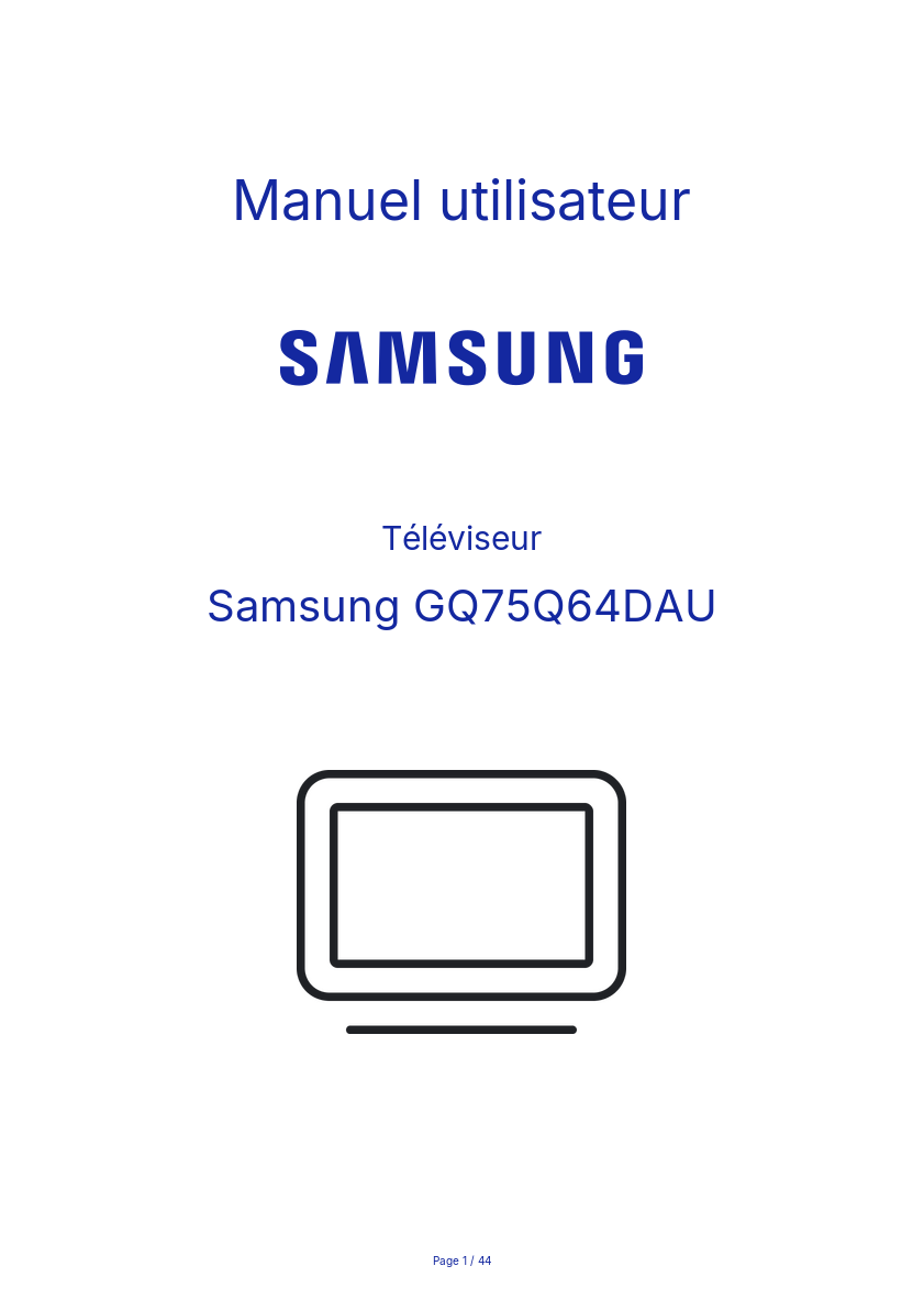 Page n°1 - Manuel utilisateur Samsung GQ75Q64DAU