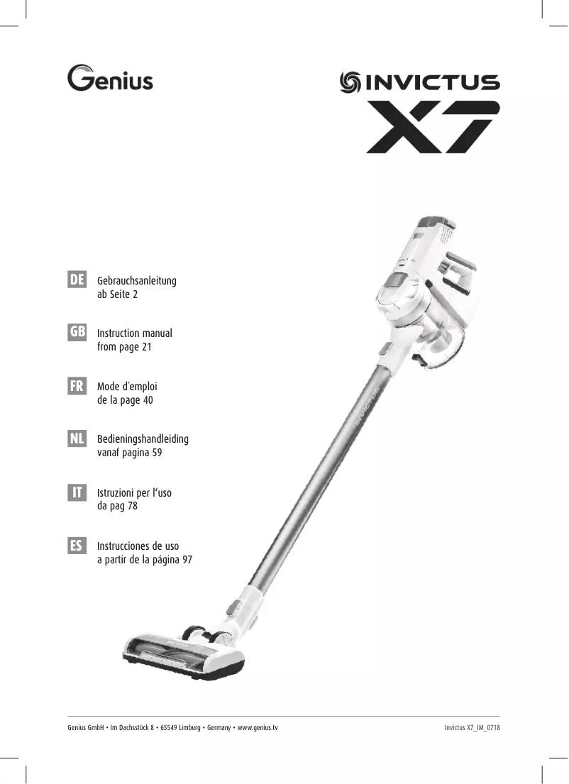 Page 1 de la notice Manuel utilisateur Genius Invictus X7