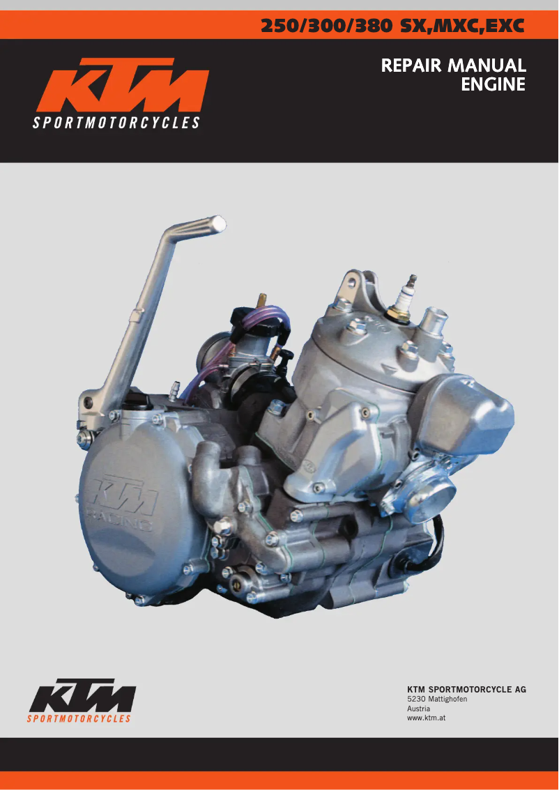 Page n°1 - Manuel utilisateur KTM 380 SX (2002)