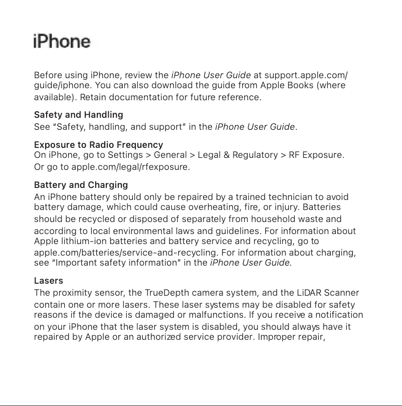 Image de la première page du manuel de l'appareil iPhone 14 Pro Max