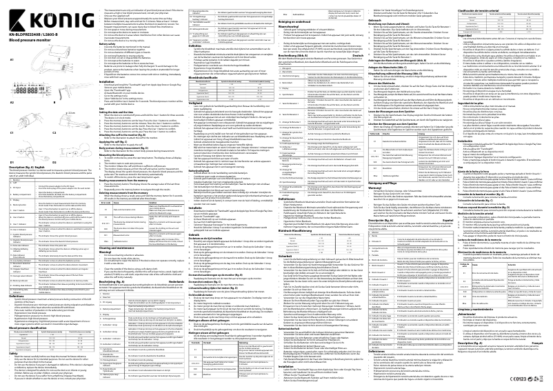 Página 1 del manual Manual de usuario Konig KN-BLDPRESS40B