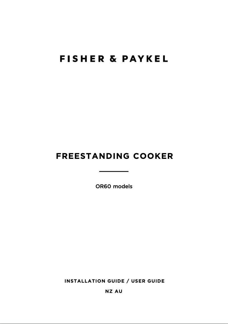 Page n°1 - Manuel utilisateur Fisher & Paykel OR60SDBSX2