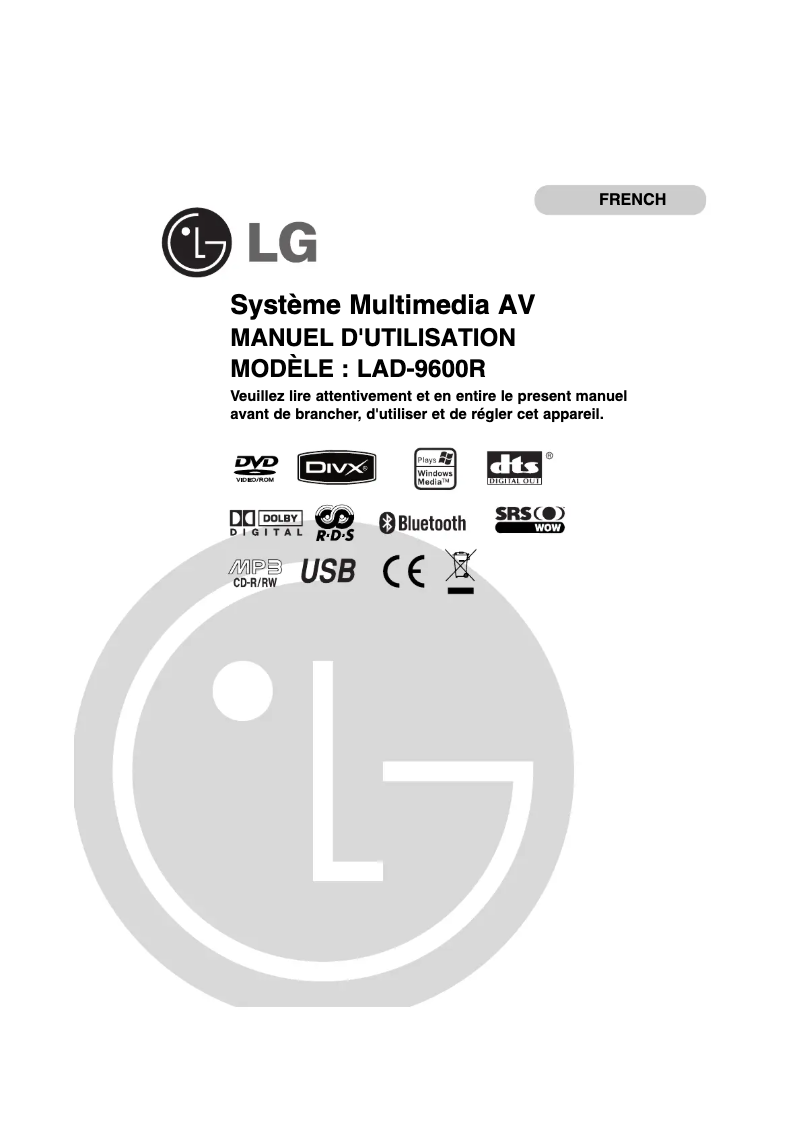 Página 1 del manual Manual de usuario LG LAD-9600R