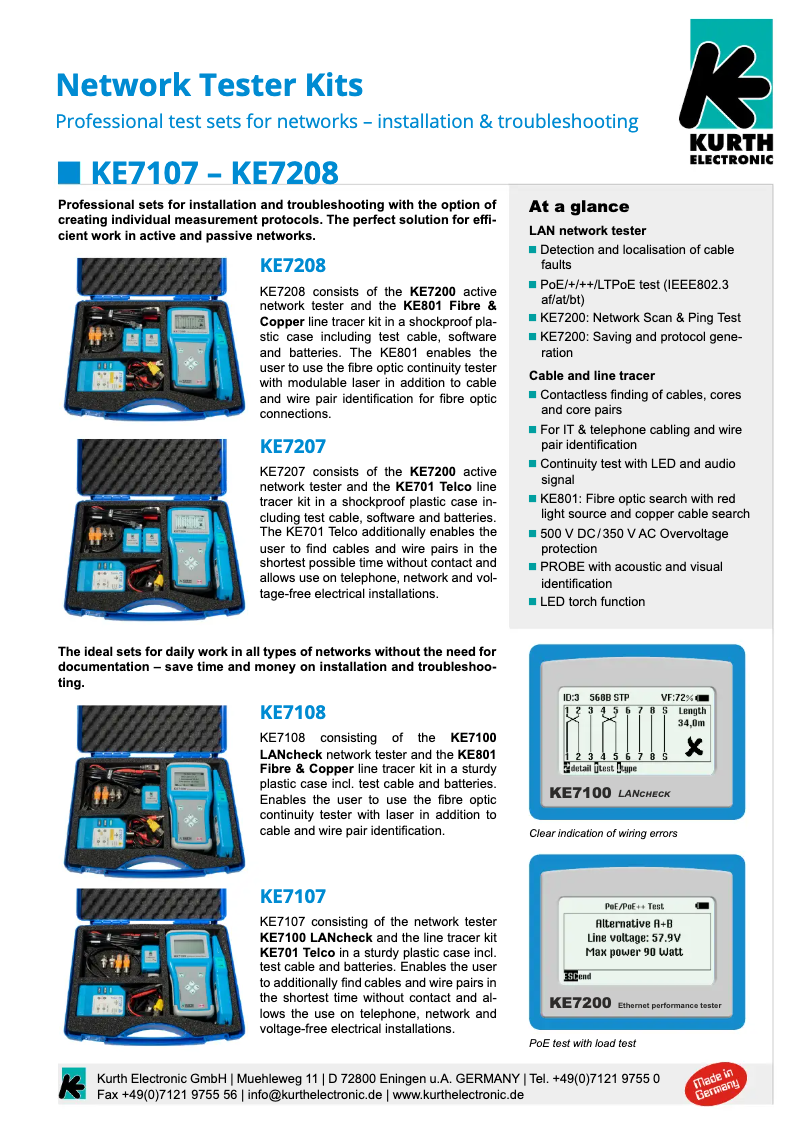 Page n°1 - Fiche technique Kurth Electronic KE7107
