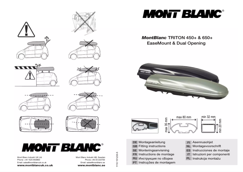 Page 1 de la notice Manuel utilisateur Mont Blanc Triton 450E