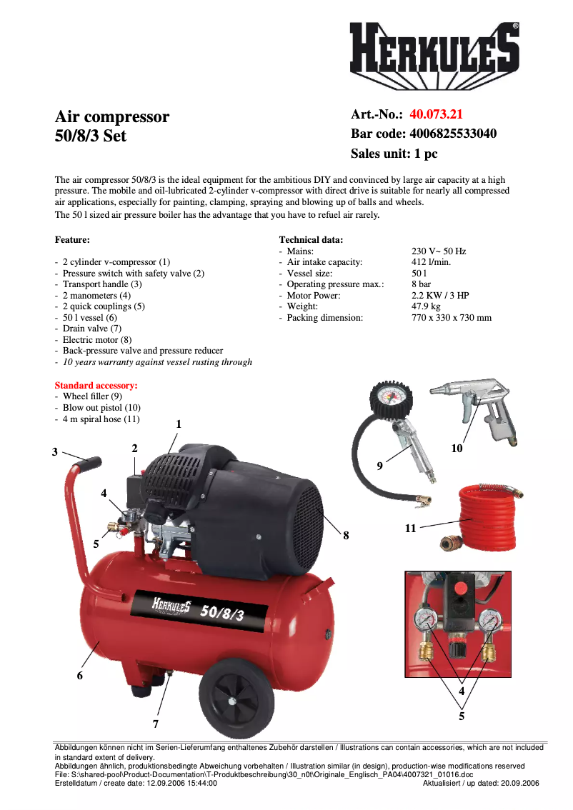 Image de la première page du manuel de l'appareil 50/8/3