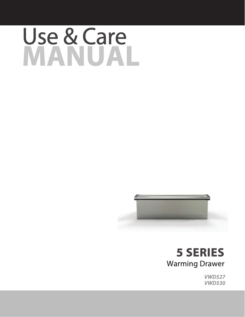 Page 1 of the manual Use and Maintenance Manual Viking VWD530CS