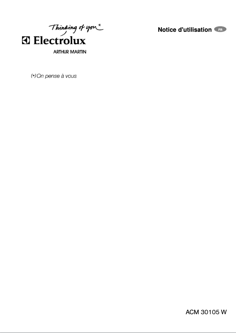 Page n°1 - Manuel utilisateur Arthur Martin-Electrolux ACM 30105 W