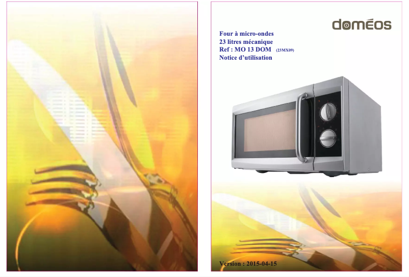 Page 1 de la notice Manuel utilisateur Doméos MO-13-DOM