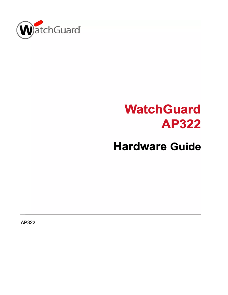 Page 1 de la notice Manuel utilisateur WatchGuard AP322
