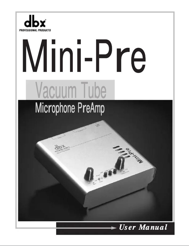 Page 1 de la notice Manuel utilisateur DBX MiniPre