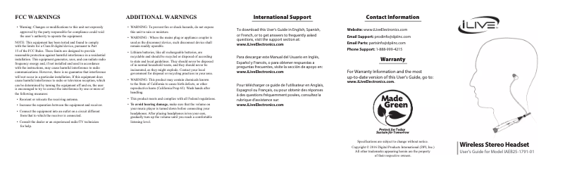 Image de la première page du manuel de l'appareil IAEB25