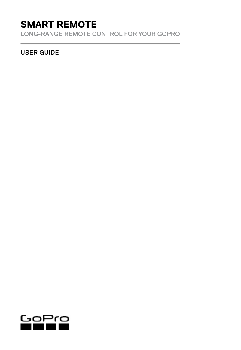 Page 1 de la notice Manuel utilisateur GoPro Smart Remote