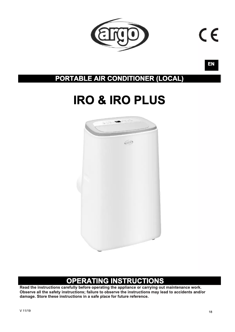 Image de la première page du manuel de l'appareil Iro Plus