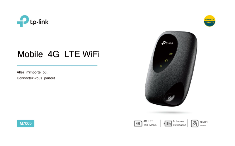 Page 1 de la notice Guide d'installation TP-Link M7000