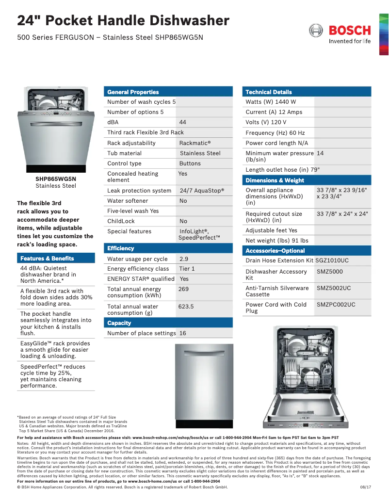 Page n°1 - Manuel utilisateur Bosch SHP865WG