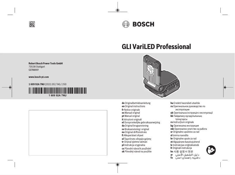 Page 1 de la notice Manuel utilisateur Bosch GLI 14,4 V Professional