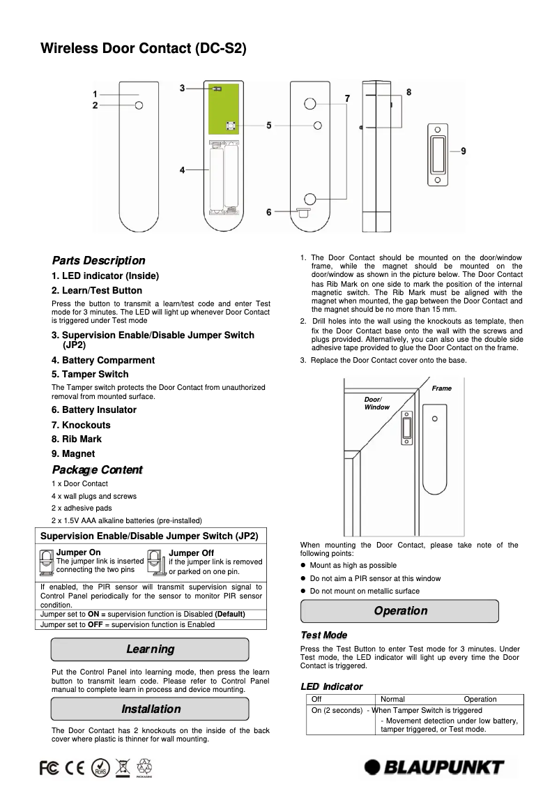 Página 1 del manual Manual de usuario Blaupunkt DC-S2