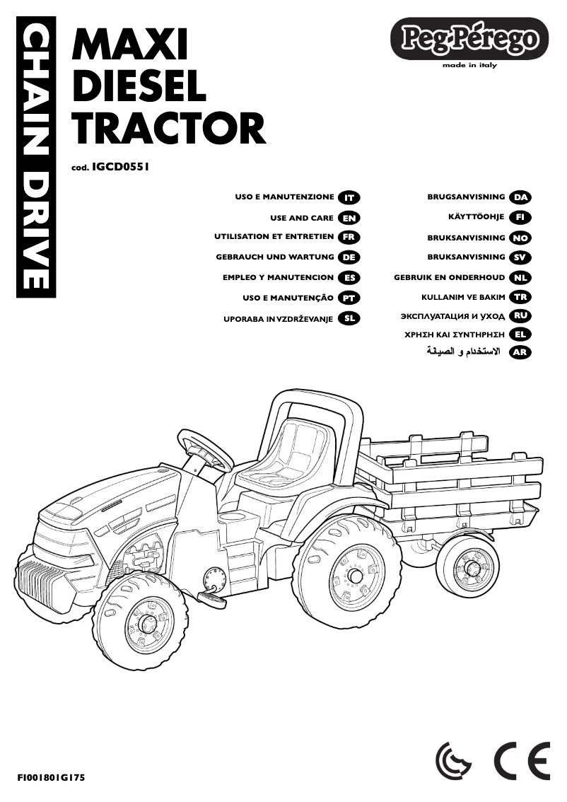 Page 1 de la notice Manuel utilisateur Peg Perego Maxi Diesel Tractor