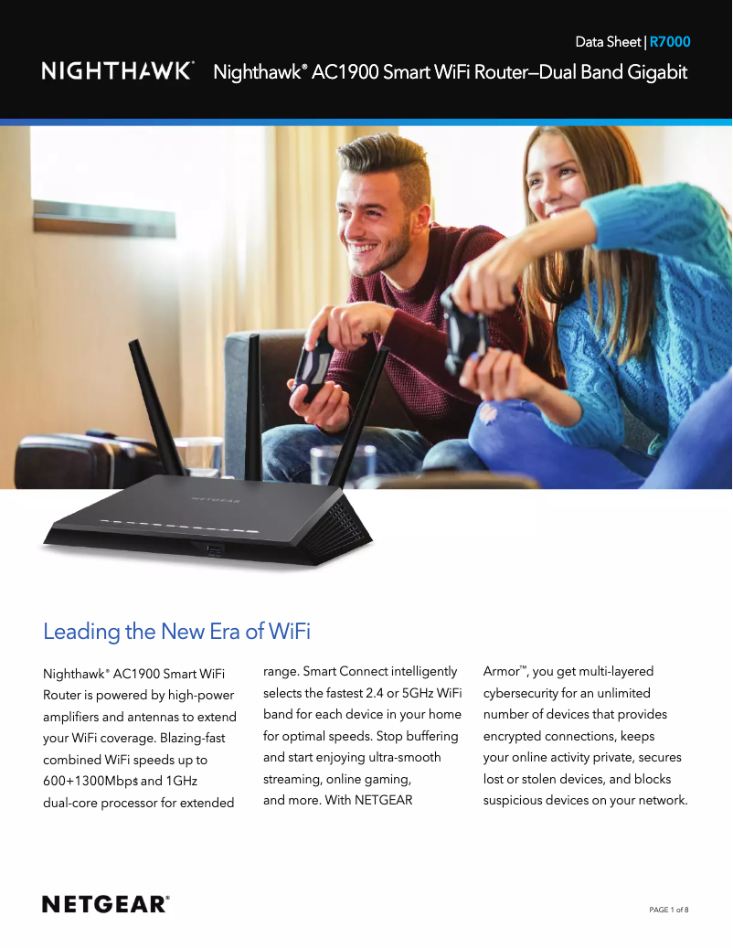 Page 1 de la notice Fiche technique Netgear Nighthawk R7000