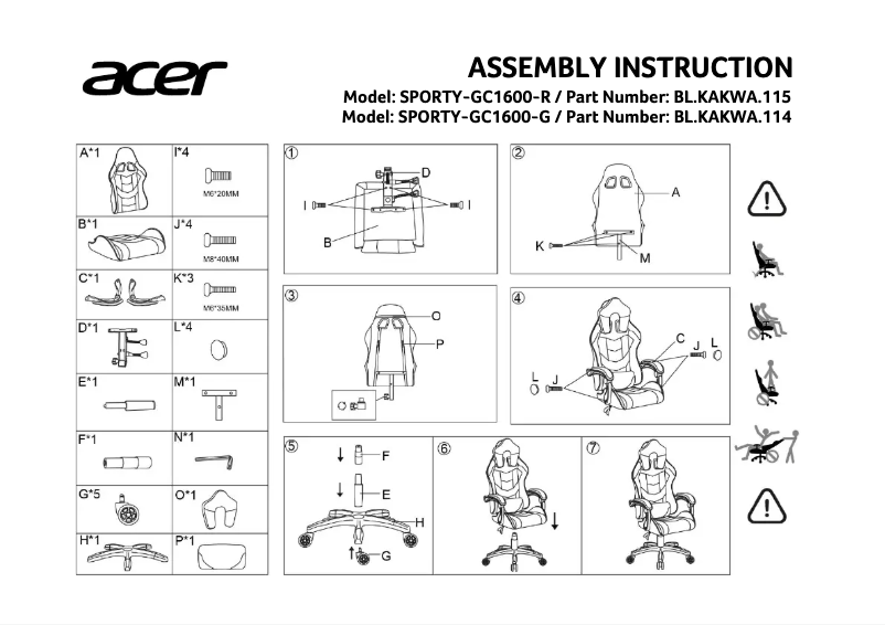 Image de la première page du manuel de l'appareil SPORTY-GC1600