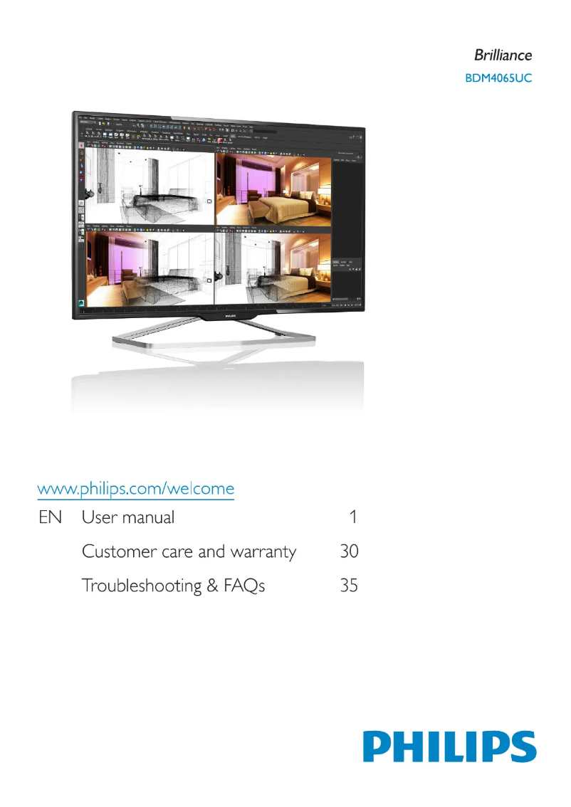 Page n°1 - Manuel utilisateur Philips Brilliance BDM4065UC