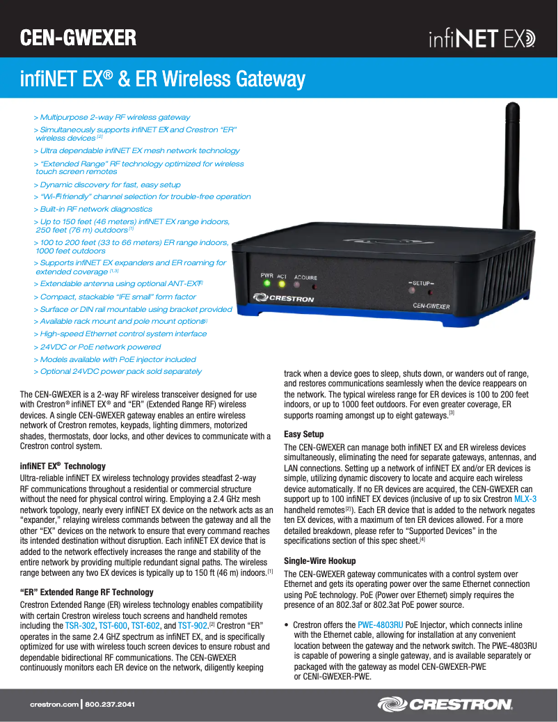 Image de la première page du manuel de l'appareil CEN-GWEXER