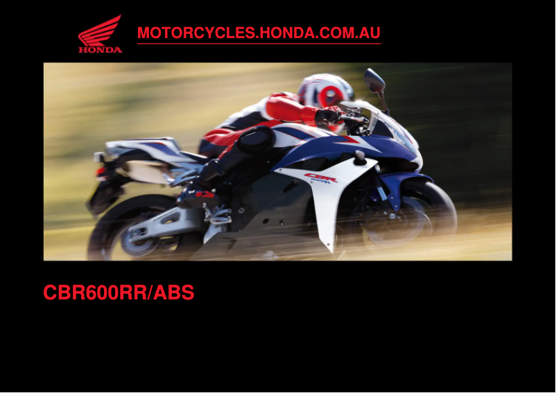 Page 1 de la notice Manuel utilisateur Honda CBR600RR (2014)