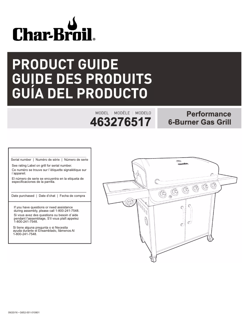 Page 1 de la notice Manuel utilisateur Char-Broil 463276517