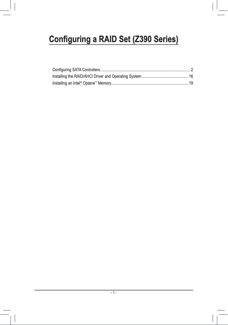 Page 1 de la notice Guide d'installation Gigabyte Z390 GAMING SLI