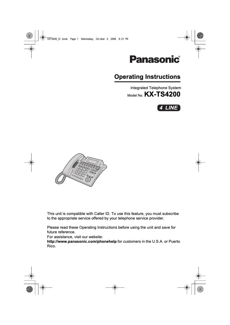 Página 1 del manual Manual de usuario Panasonic KX-TS4200