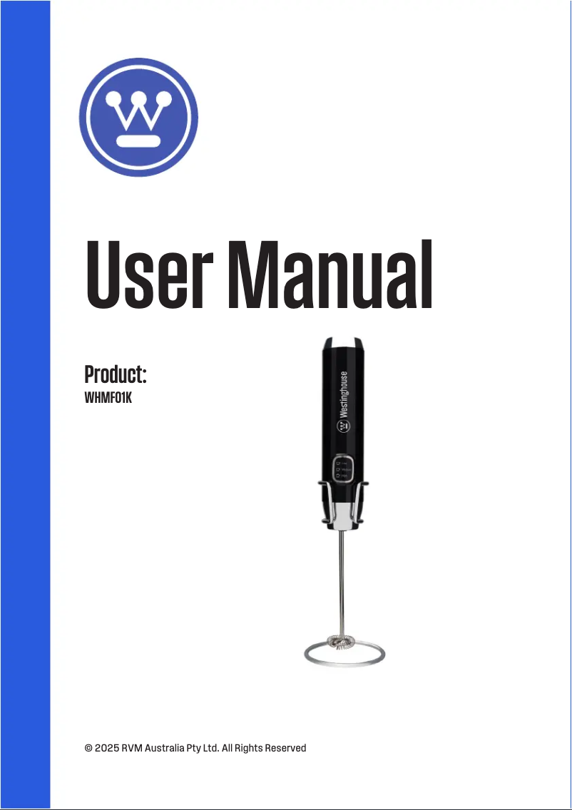 Image de la première page du manuel de l'appareil WHMF01K