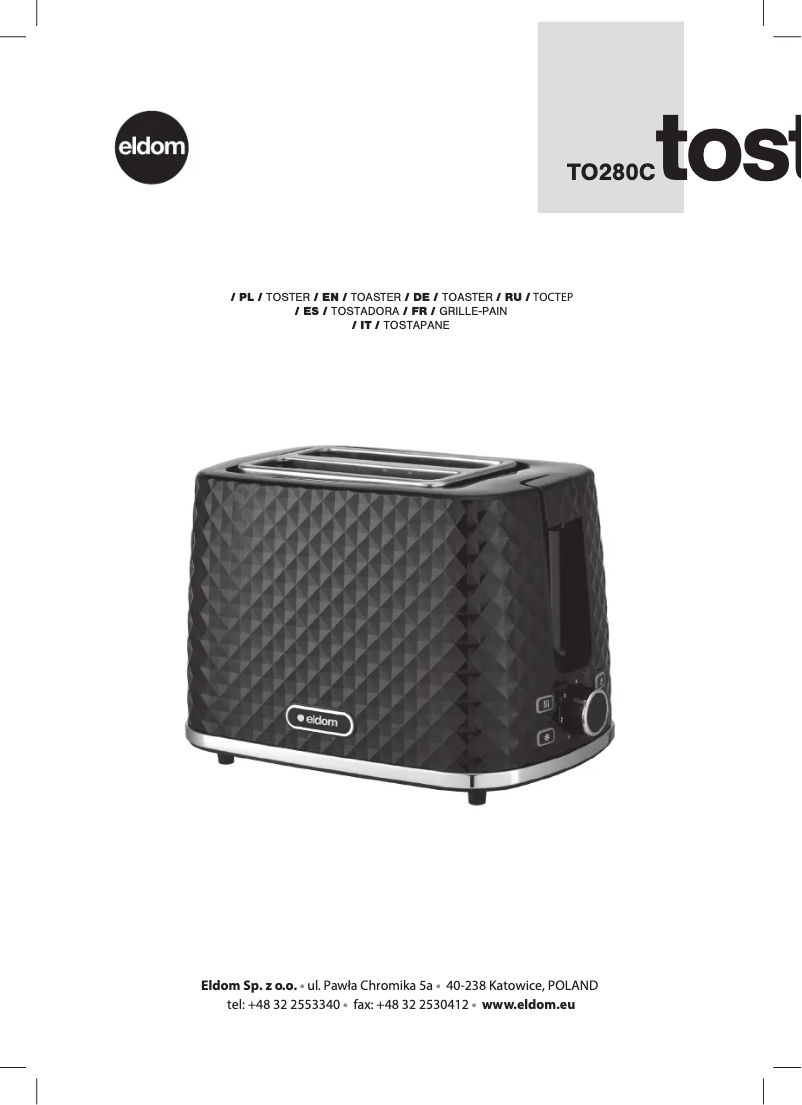 Page 1 de la notice Manuel utilisateur Eldom Tosti TO280C