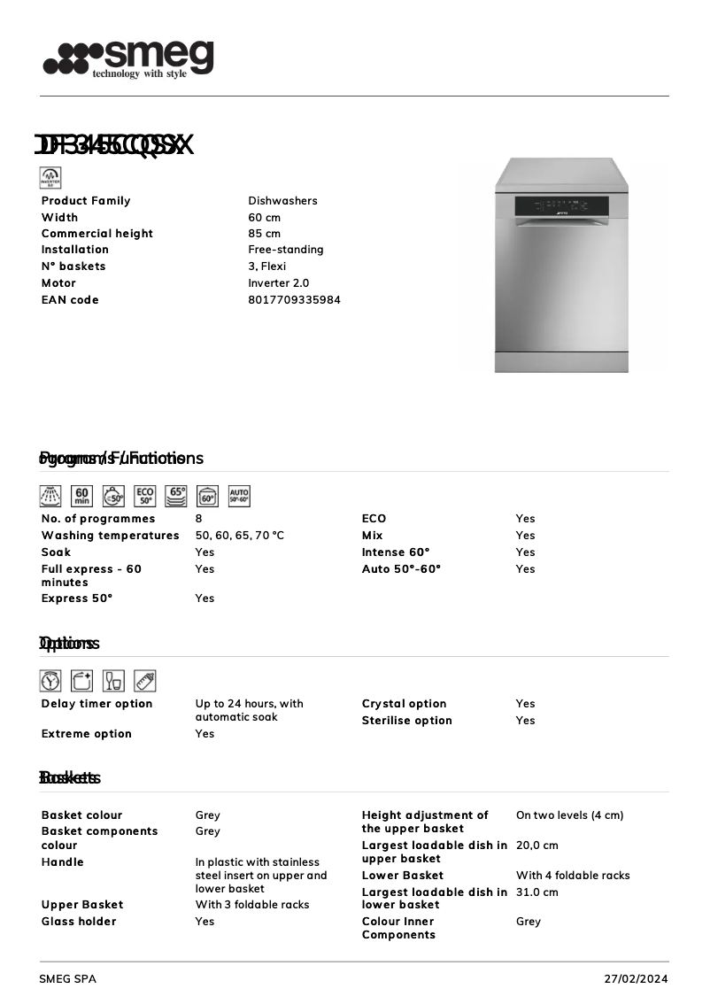 Image de la première page du manuel de l'appareil DF345CQSX