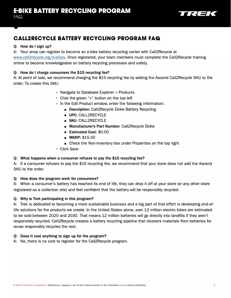 Page 1 de la notice FAQ Trek RockShox AirWiz