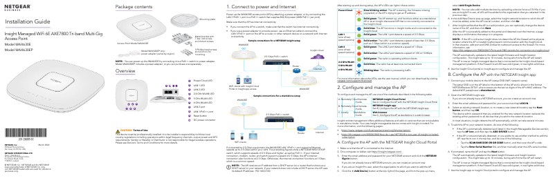 Page 1 de la notice Guide d'installation Netgear WAX630EP