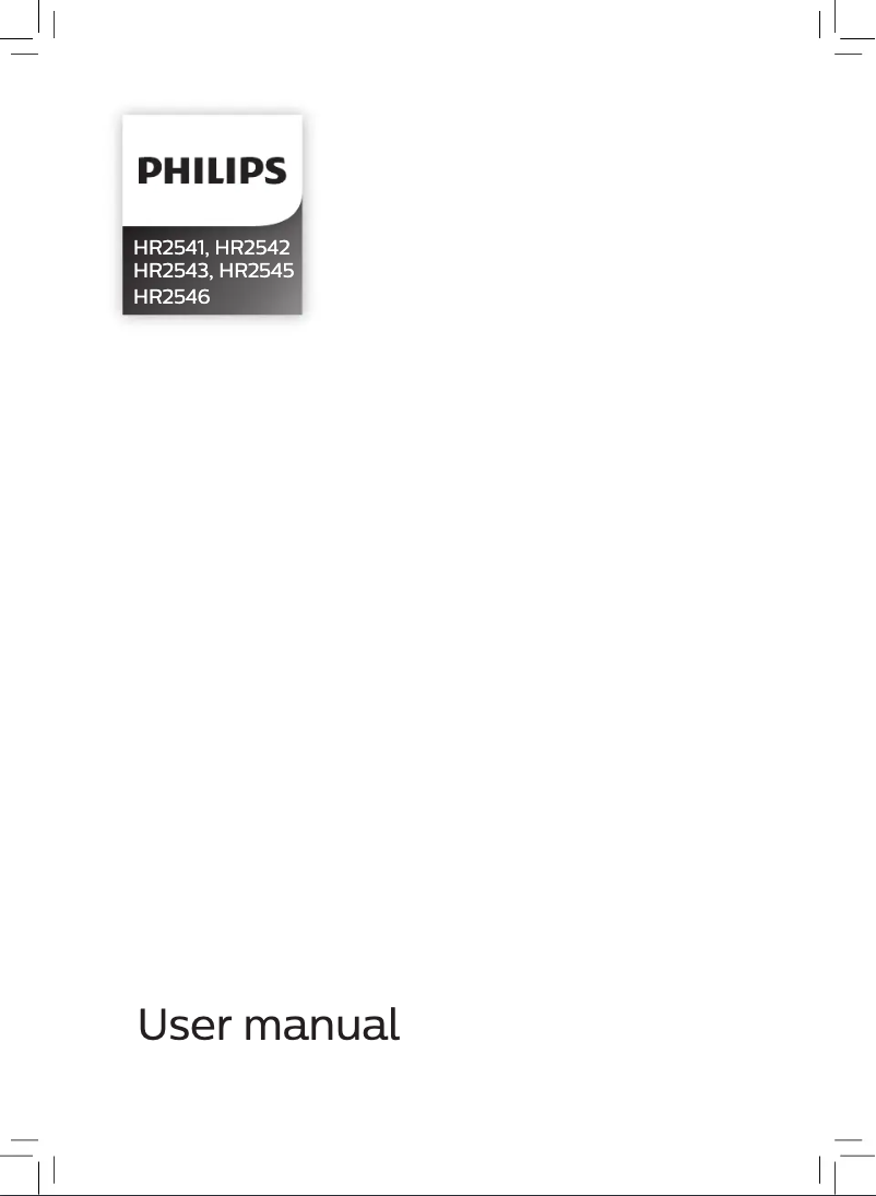 Page 1 de la notice Manuel utilisateur Philips Daily Collection HR2541