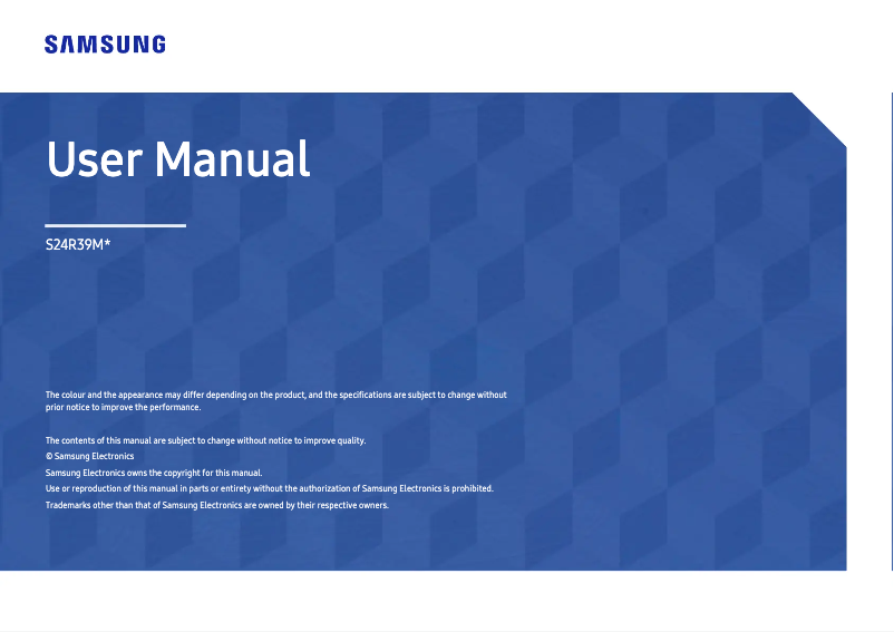 Image de la première page du manuel de l'appareil S24R39MHAW