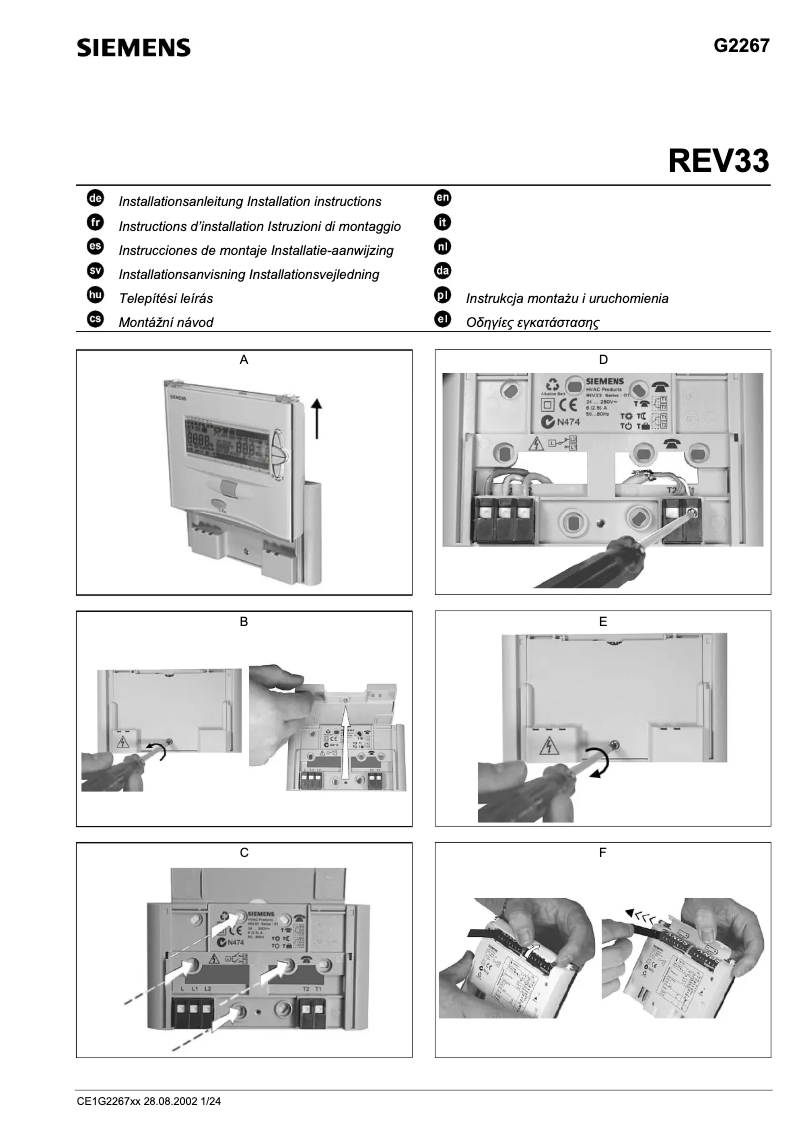 Page n°1 - Manuel utilisateur Siemens REV33
