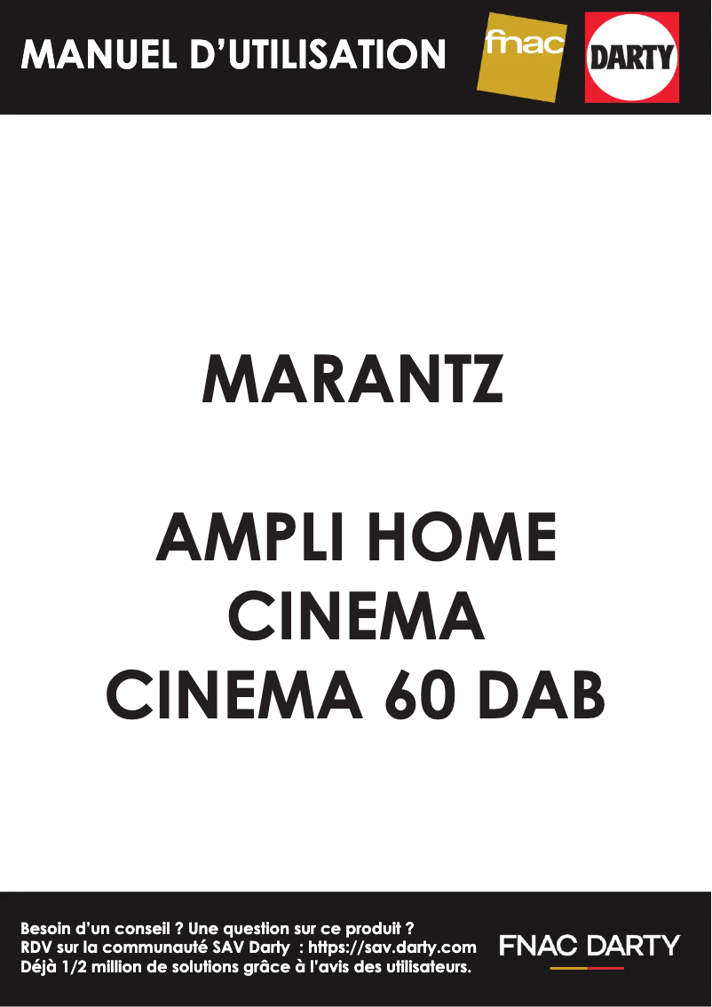 Page 1 de la notice Manuel utilisateur Marantz Cinema 60 DAB