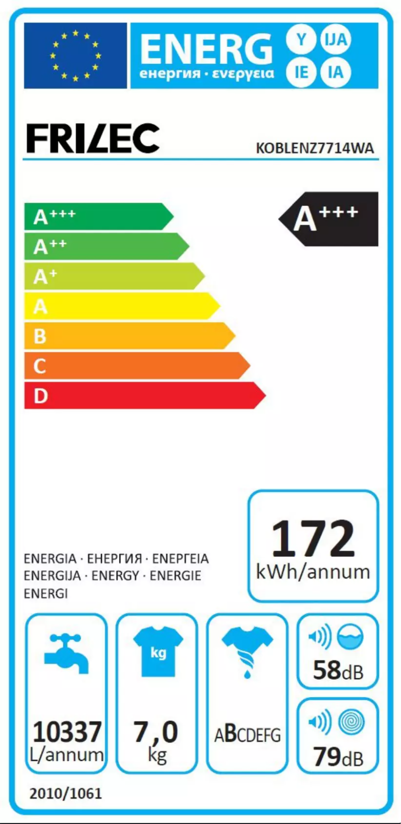 Page 1 de la notice Manuel utilisateur Frilec KOBLENZ7714WA