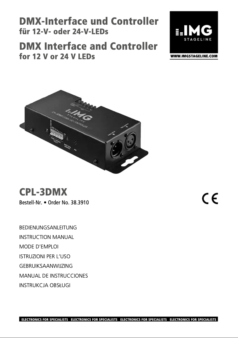 Page n°1 - Manuel utilisateur Monacor CPL-3DMX