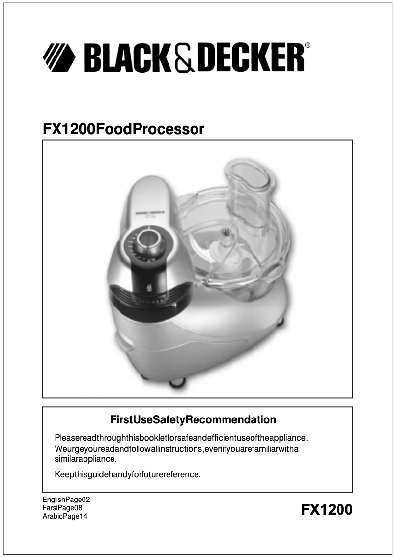 Page n°1 - Manuel utilisateur Black & Decker FX1200