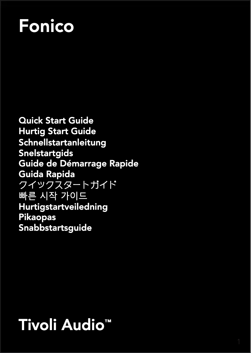 Page n°1 - Manuel utilisateur Tivoli Audio Fonico