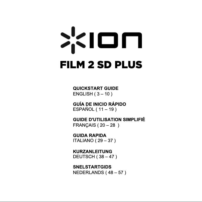 Image de la première page du manuel de l'appareil Film 2 SD Plus